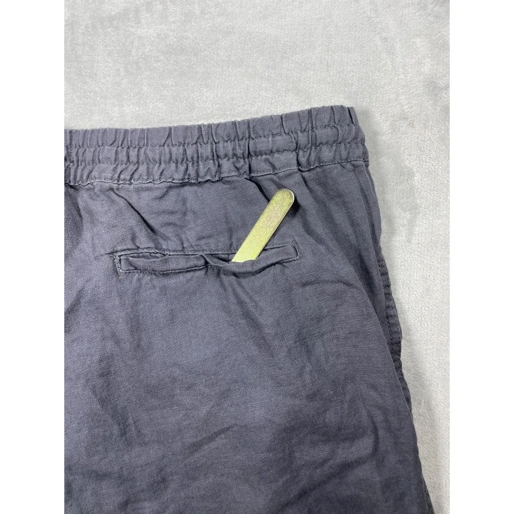 Onia Linen Pants Men XXL Gray Drawstring Elastic Waist Casual Beach Lightweight